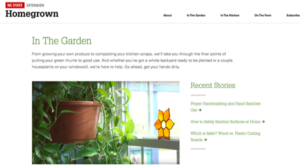 Homegrown website screen shot