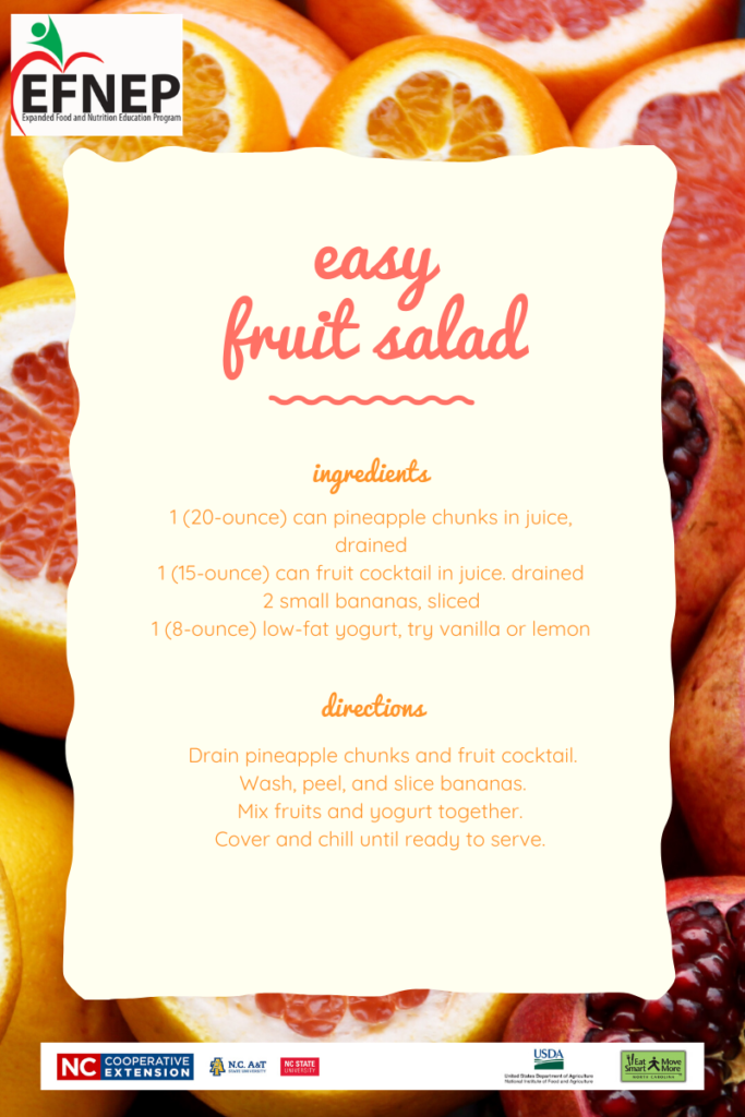 Easy Fruit Salad recipe flyer image